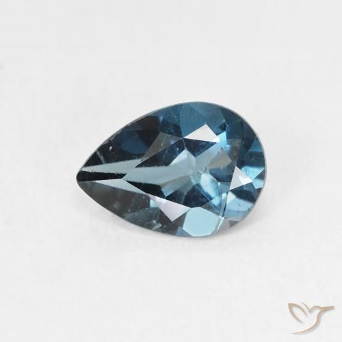 0.78ct Natural Londres Azul Topázio, Formato de pêra, VS