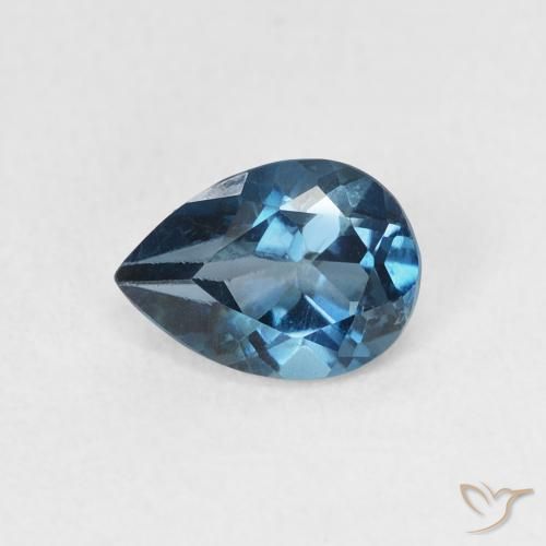 0.90ct Natural Londres Azul Topázio, Formato de pêra, VS