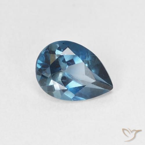 Topázio Londres Azul Natural 0.90ct, Formato de pêra, VS