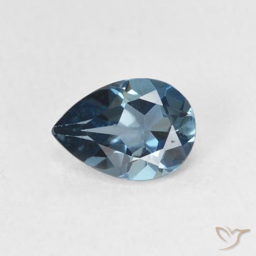 0.89ct Natural Londres Azul Topázio, Formato de pêra, VS