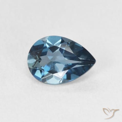 Topázio Londres Azul Natural 0.89ct, Formato de pêra, VS