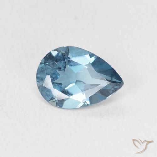 Topázio Londres Azul Natural 0.76ct, Formato de pêra, VS