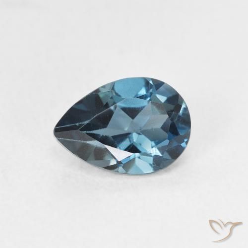 0.90ct Natural Londres Azul Topázio, Formato de pêra, VS