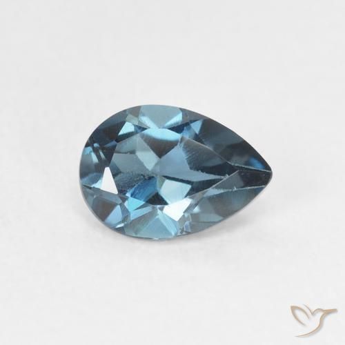 Topázio Londres Azul Natural 0.90ct, Formato de pêra, VS