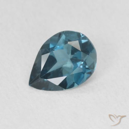 Topázio Londres Azul Natural 0.58ct, Formato de pêra, VVS-VS