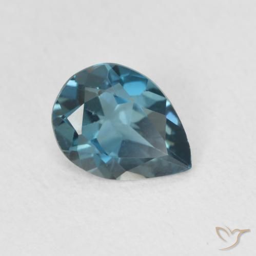 Topázio Londres Azul Natural 0.58ct, Formato de pêra, VVS-VS