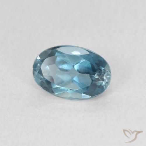 Topázio Londres Azul Natural 0.65ct, Corte Oval, VVS-VS