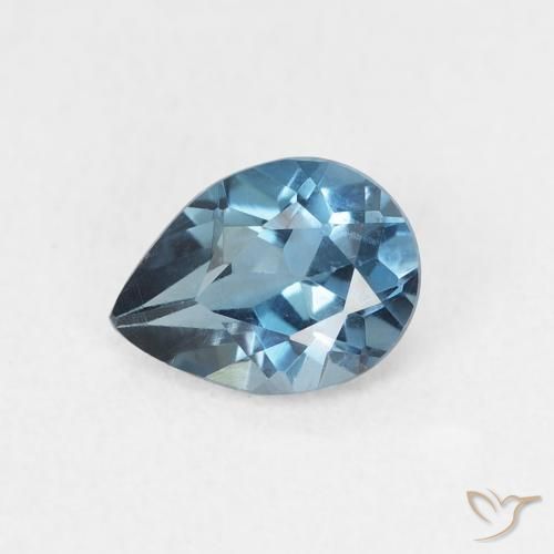 0.78ct Natural Londres Azul Topázio, Formato de pêra, VVS-VS