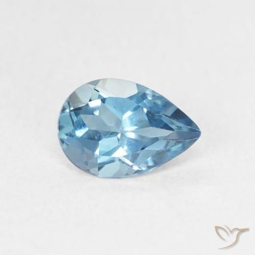 0.82ct Natural Londres Azul Topázio, Formato de pêra, VVS-VS