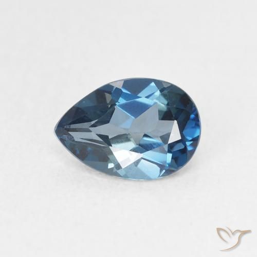 0.89ct Natural Londres Azul Topázio, Formato de pêra, VVS-VS
