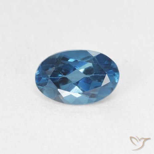 0.60ct Natural Londres Azul Topázio, oval, VVS-VS