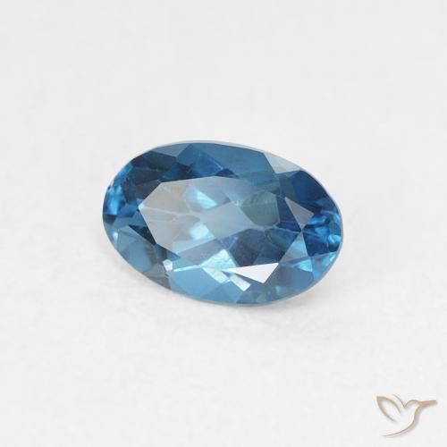 Topázio Londres Azul Natural 0.60ct, oval, VVS-VS