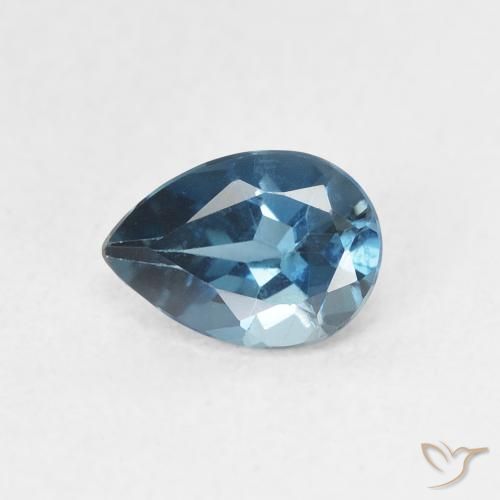 0.87ct Natural Londres Azul Topázio, Formato de pêra, VVS-VS