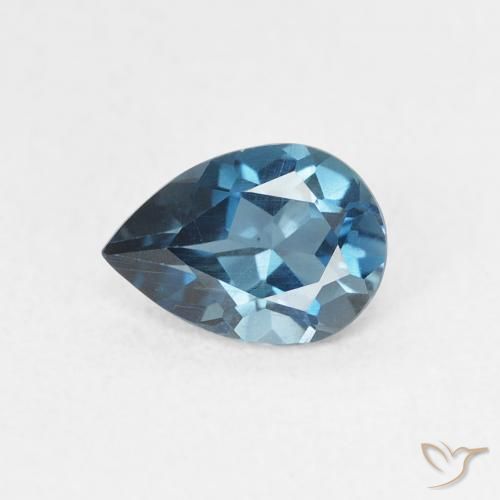 0.75ct Natural Londres Azul Topázio, Formato de pêra, VVS-VS