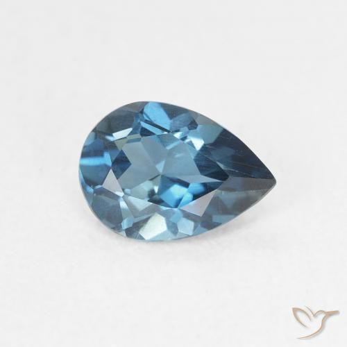 Topázio Londres Azul Natural 0.75ct, Formato de pêra, VVS-VS