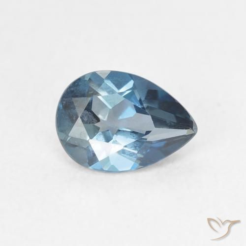 0.86ct Natural Londres Azul Topázio, Formato de pêra, VVS-VS