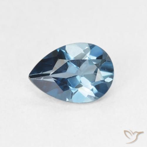 0.82ct Natural Londres Azul Topázio, Formato de pêra, VVS-VS