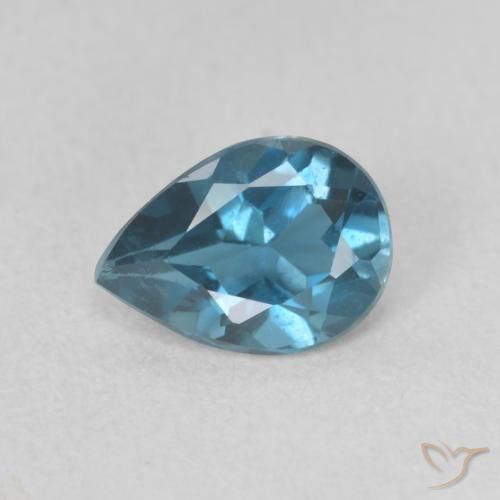 0.67ct Natural Londres Azul Topázio, Formato de pêra, VVS-VS