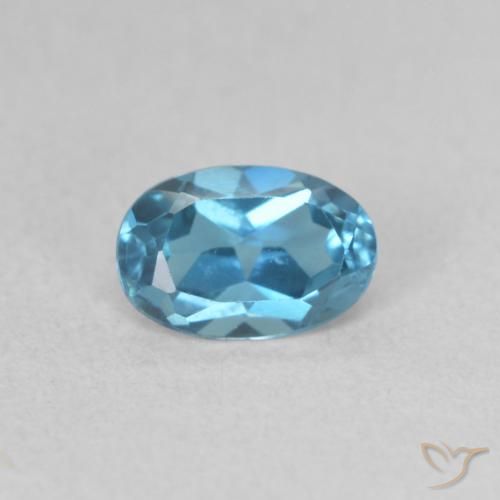 0.57ct Natural Londres Azul Topázio, oval, VVS-VS