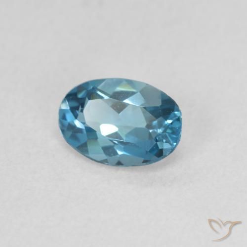 Topázio Londres Azul Natural 0.50ct, oval, VVS-VS