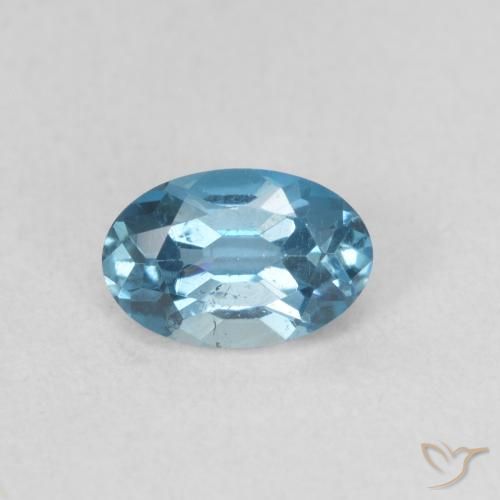 0.64ct Natural Londres Azul Topázio, oval, VVS-VS