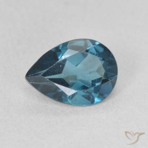 0.83ct Natural Londres Azul Topázio, Formato de pêra, VVS-VS