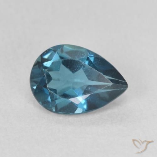 Topázio Londres Azul Natural 0.83ct, Formato de pêra, VVS-VS