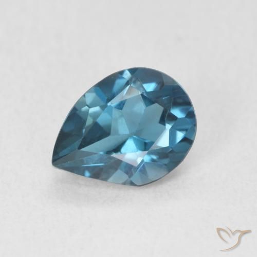 0.73ct Natural Londres Azul Topázio, Formato de pêra, VVS-VS
