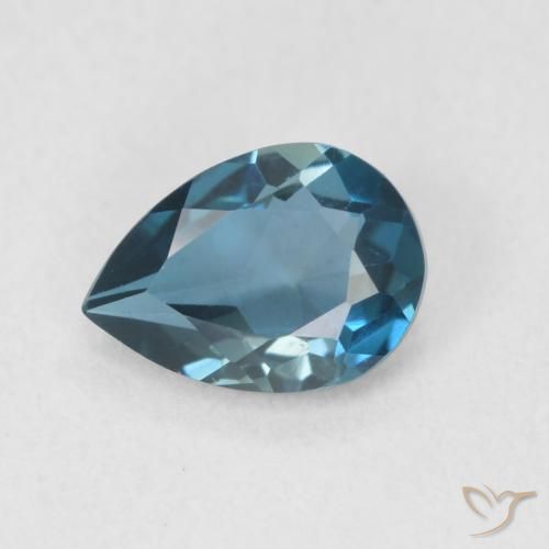 0.79ct Natural Londres Azul Topázio, Formato de pêra, VVS-VS