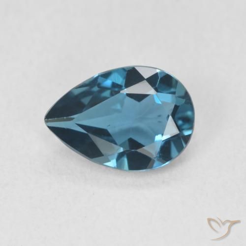 0.73ct Natural Londres Azul Topázio, Formato de pêra, VVS-VS