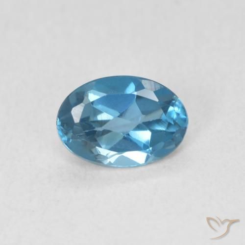 0.58ct Natural Londres Azul Topázio, oval, VVS-VS, Photo A