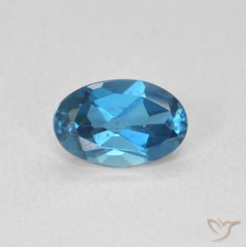 0.60ct Natural Londres Azul Topázio, oval, VVS-VS