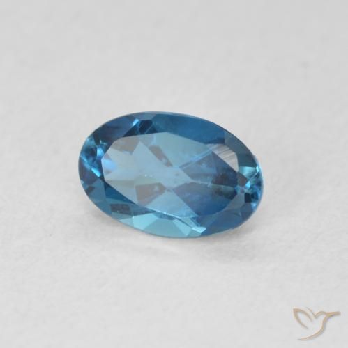 Topázio Londres Azul Natural 0.60ct, Corte Oval, VVS-VS
