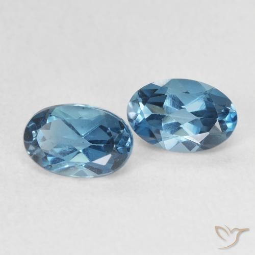 Pedras preciosas de Topázio Londres Azul natural de 1.25 ct, oval, VVS-VS