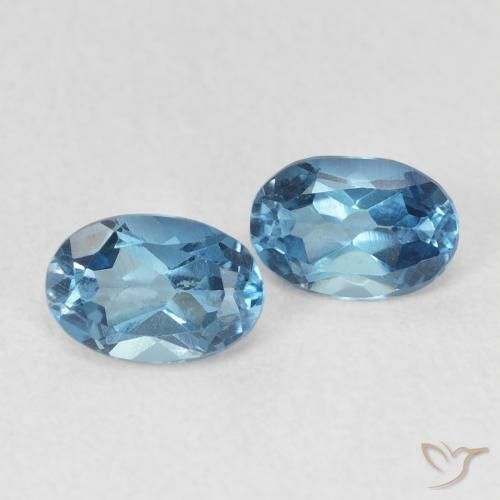 Pedras preciosas de topázio azul natural de 1,19 ct, corte oval, VVS-VS