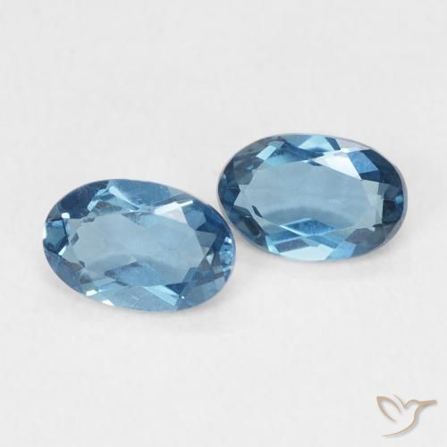 Pedras preciosas de Topázio Londres Azul natural de 1.05 ct, oval, VS