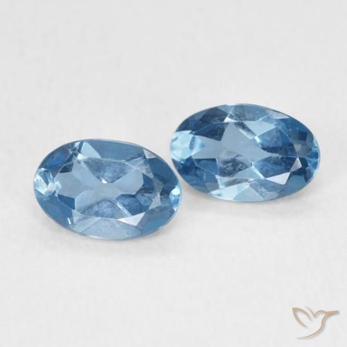 Pedras preciosas de Topázio Londres Azul natural de 1.07 ct, oval, VS