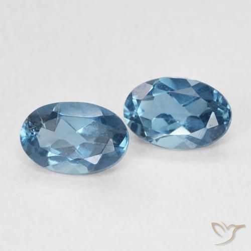 Pedras preciosas de Topázio Londres Azul natural de 1.20 ct, oval, VS
