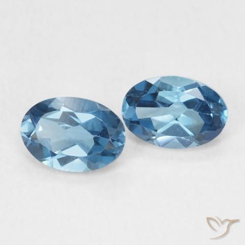 Pedras preciosas de Topázio Londres Azul natural de 1.19 ct, oval, VS