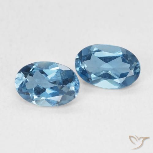 Pedras preciosas de Topázio Londres Azul natural de 1.09 ct, oval, VVS