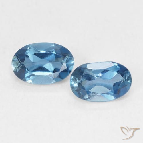 1.19ctw Natural Londres Azul Topázio, oval, VVS