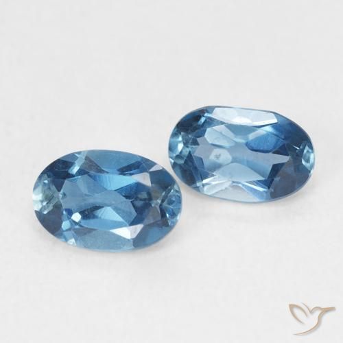 Pedras preciosas de Topázio Londres Azul natural de 1.19 ct, oval, VVS