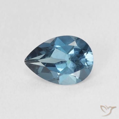 0.76ct Natural Londres Azul Topázio, Formato de pêra, VVS-VS