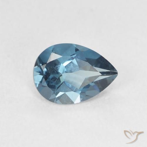 Topázio Londres Azul Natural 0.76ct, Formato de pêra, VVS-VS