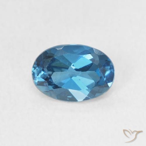 0.63ct Natural Londres Azul Topázio, oval, VVS-VS