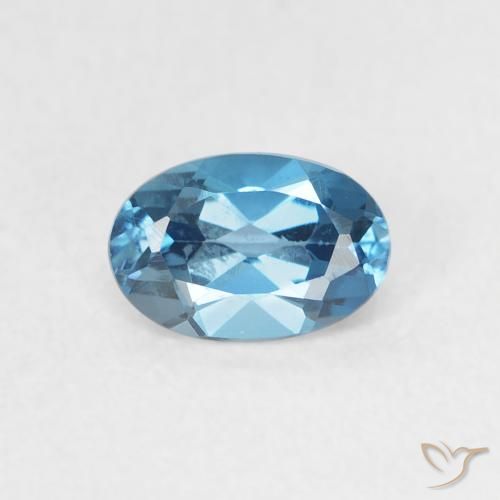 0.60ct Natural Londres Azul Topázio, oval, VVS-VS