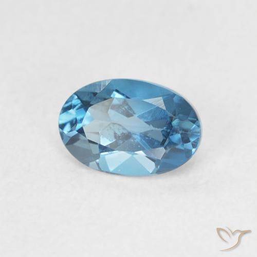 Topázio Londres Azul Natural 0.60ct, oval, VVS-VS