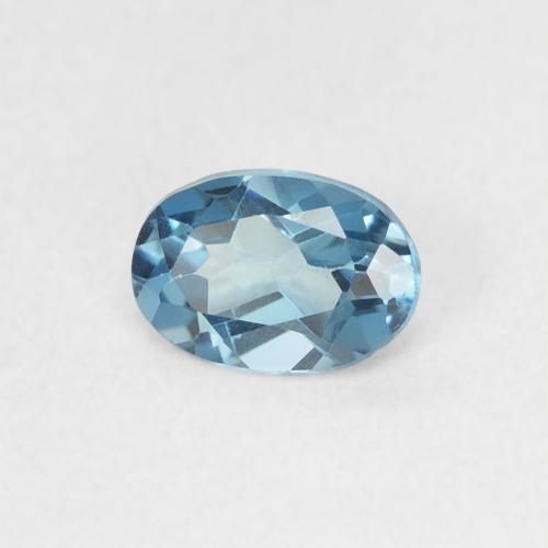 Topázio Aqua-azul prateado intenso Natural 0.49ct, Corte Oval, VVS-VS