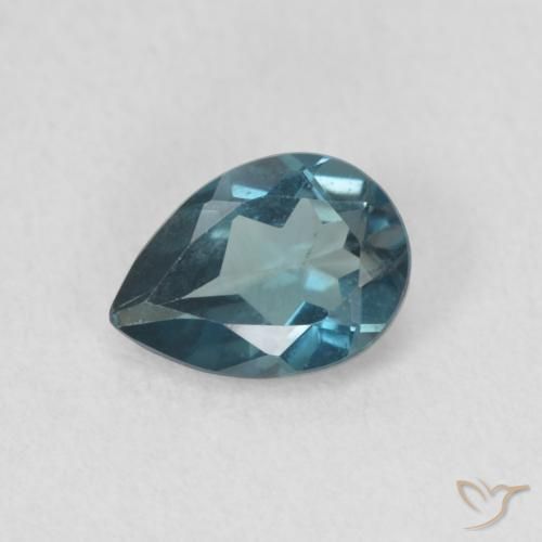 0.80ct Natural Londres Azul Topázio, Formato de pêra, VS
