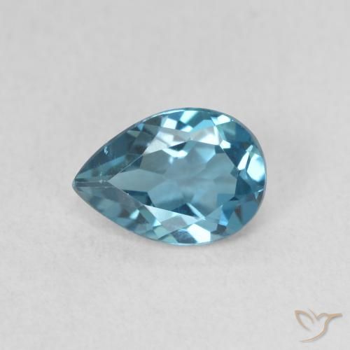 0.78ct Natural Londres Azul Topázio, Formato de pêra, VVS
